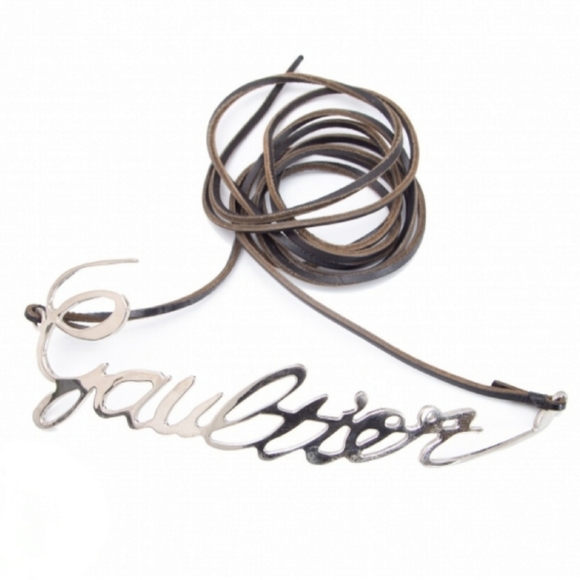 SALE💯Authentic Jean Paul Gaultier Runway Logo Chrome Belt - Picture 3 of 5